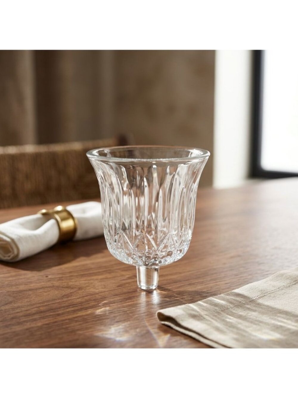 Vintage Home Interiors Clear Glass Peg Votive Candle Cup Sconce Insert Made in U